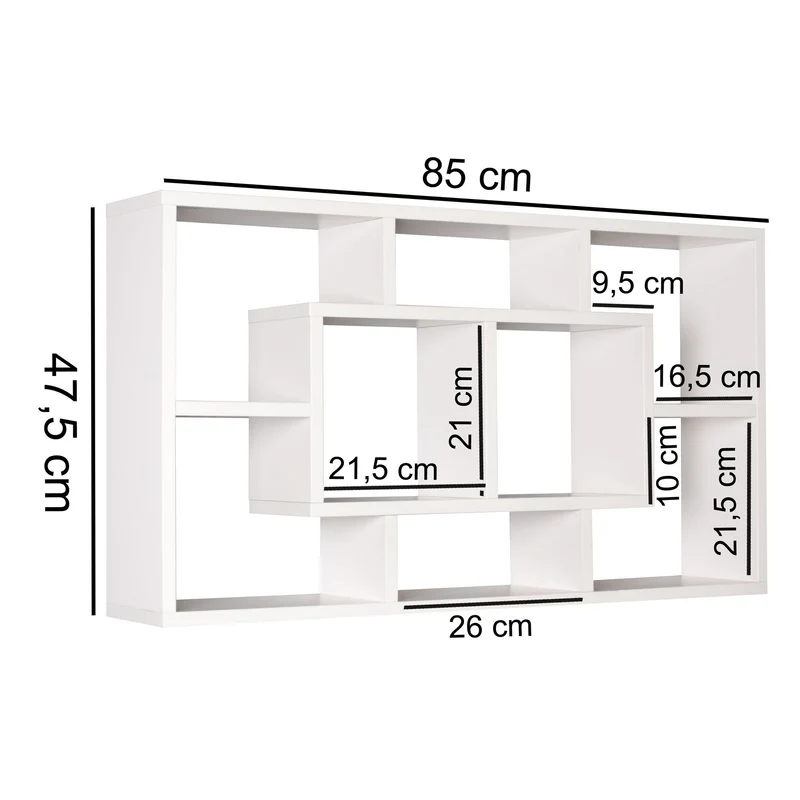 Nancy's Pinhel Wandplank - Wandrek - Wit - MDF - ± 85 x 15 x 50 cm