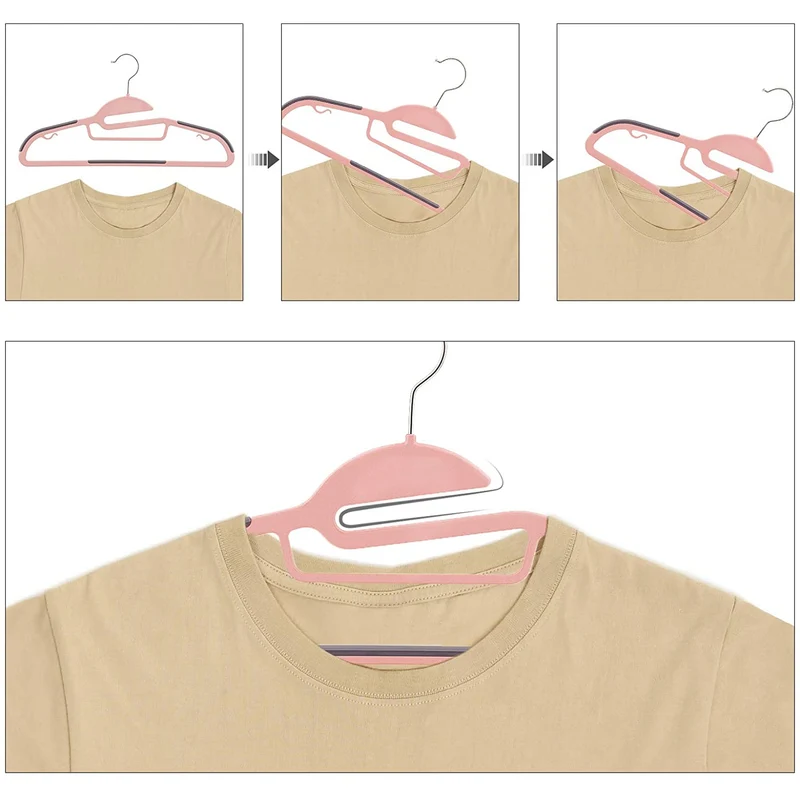 Nancy's Fog Lake Kledinghangers - 20 Stuks - Premium - Anti-Slip - Draaibare Haak - Roze - Grijs - ‎41.5 x 21.5 x 0.5 cm