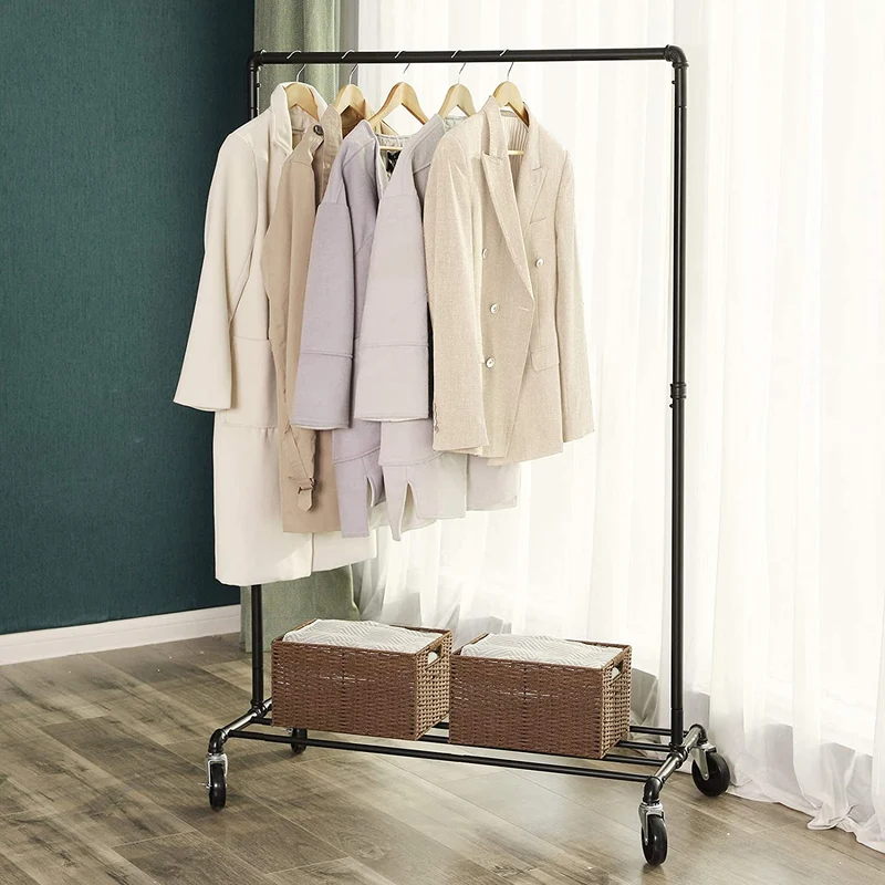 Nancy's Salselas Kledingrek – Stevig Garderoberek - Zwart - tot 90 KG - ± B100 x D50 x H160 cm