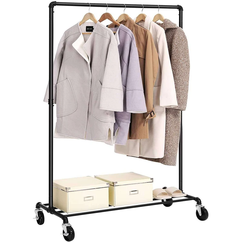 Nancy's Salselas Kledingrek – Stevig Garderoberek - Zwart - tot 90 KG - ± B100 x D50 x H160 cm