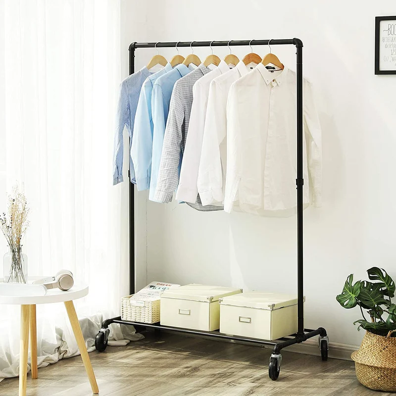 Nancy's Salselas Kledingrek – Stevig Garderoberek - Zwart - tot 90 KG - ± B100 x D50 x H160 cm