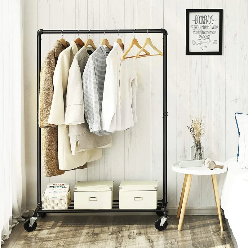Nancy's Salselas Kledingrek – Stevig Garderoberek - Zwart - tot 90 KG - ± B100 x D50 x H160 cm
