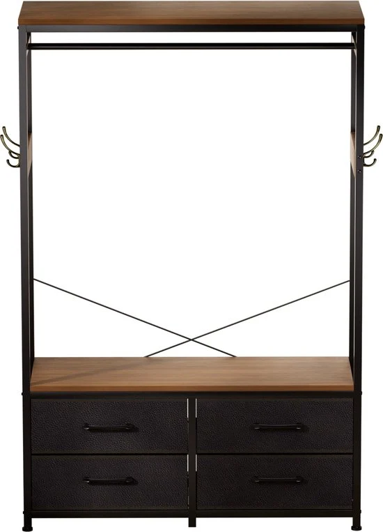 Casamoda Kledingkast - Wandgarderobe - Kledingrek - Kleerkast - Kapstok - Walnoot - 100 x 40 x 180 cm