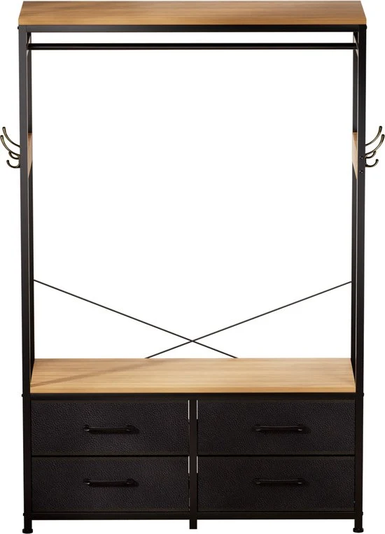 Casamoda Kledingkast - Wandgarderobe - Kledingrek - Kleerkast - Kapstok - Goud Eiken - 100 x 40 x 180 cm