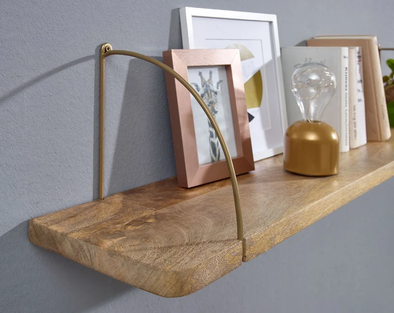Nancy's Freixedas Wandplank - Wandrek - Massief Mangohout - ± 100 x 20 x 25 cm