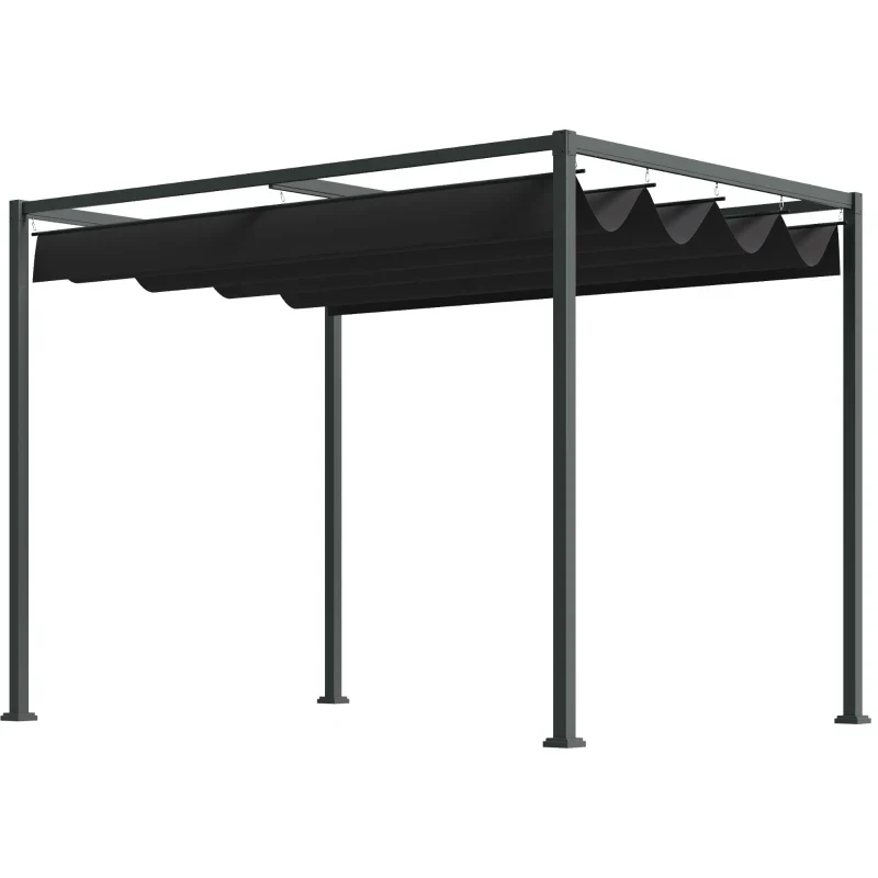 Nancy's Strove Pergola - Tuinpaviljoen - Zonwering - UV-Bestendig Zonnedak - Zwart - ± 300 x 215 x 220 cm
