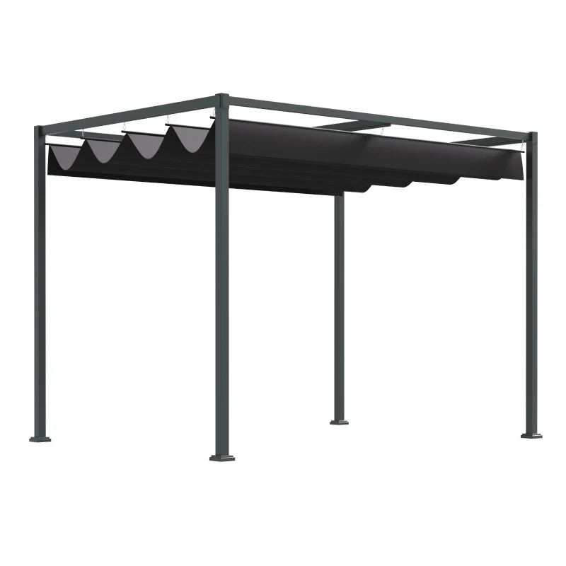 Nancy's Strove Pergola - Tuinpaviljoen - Zonwering - UV-Bestendig Zonnedak - Zwart - ± 300 x 215 x 220 cm