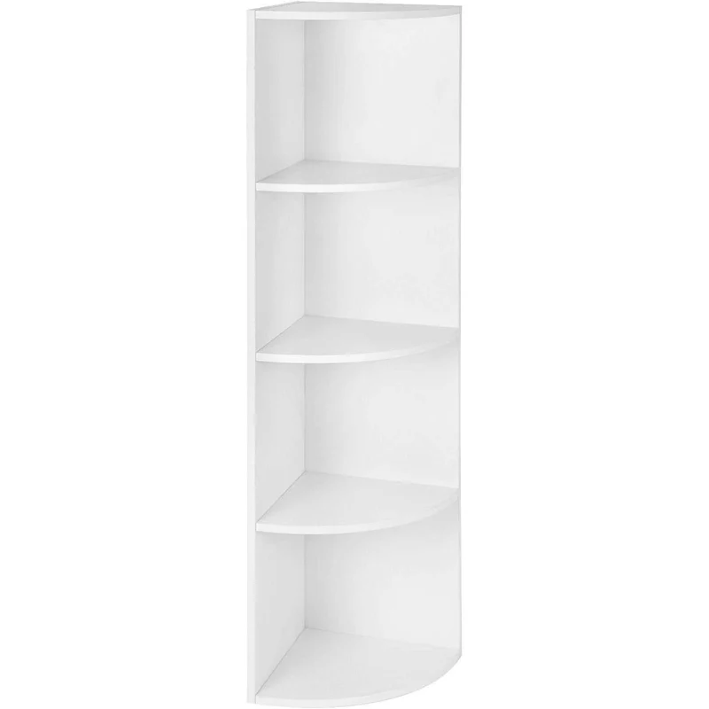 Nancy's Wuran Wandkast - Hoekkast - Opbergkast - Boekenkast - Wit - ± 30 x 30 x 130 cm