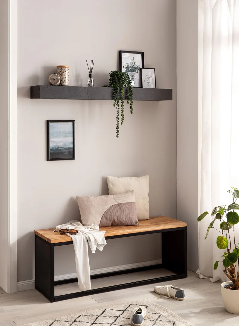 Nancy's Cidadelhe Wandplank - Wandrek - Zwevende Plank - Antraciet - Mangohout - 120 x 20 x 10 cm