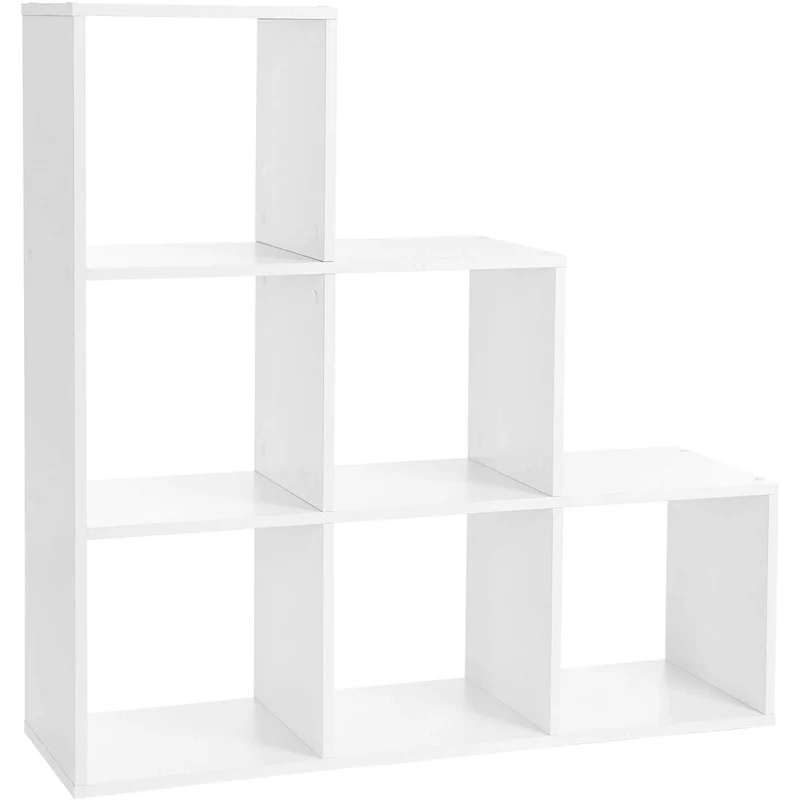 Nancy's Parzins Boekenkast - Vakkenkast - Opbergkast - 6 Vakken - Wit - ± 100 x 30 x 100 cm