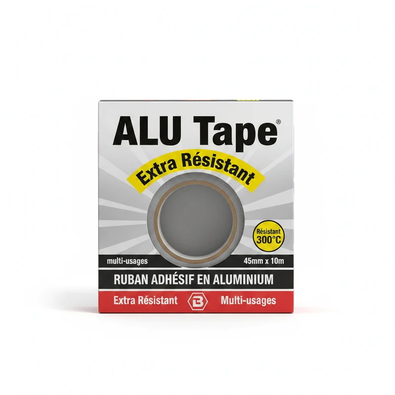 BOSS TAPE - Ruban Adhésif Aluminium Renforcé 45mm x 10m - Ignifuge 300°C