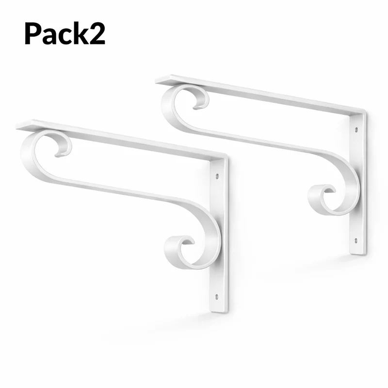 Support Étagère Fer Forgé Blanc – Pack 2