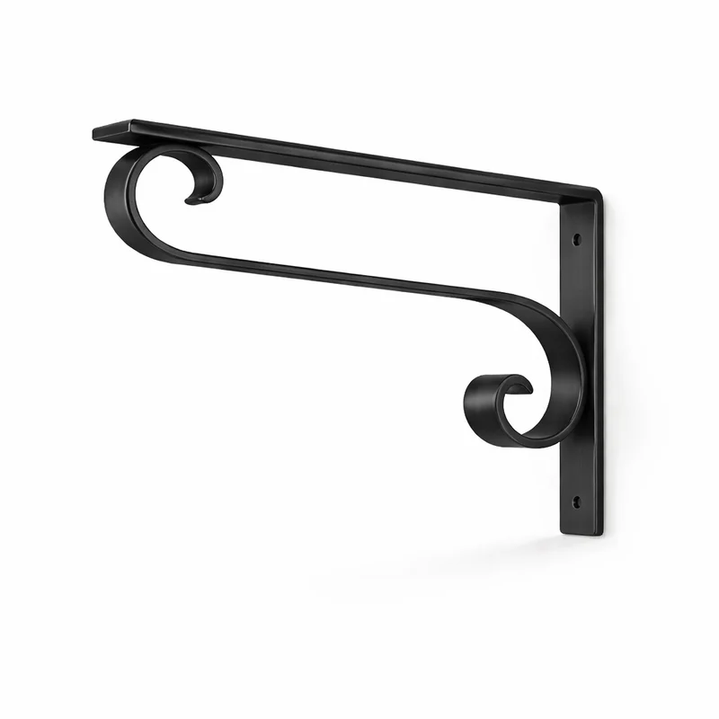 Support Étagère Fer Forgé Noir – Pack 2