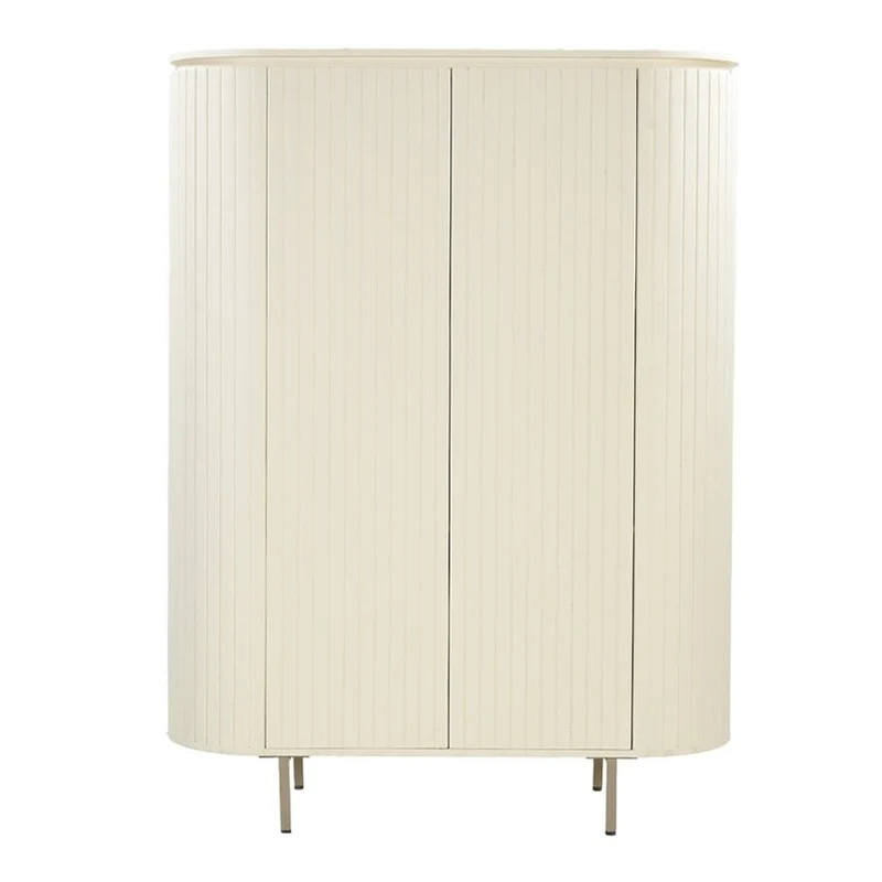 Livingfurn Patou wandkast - Mangohout - Beige - 150x43x151cm
