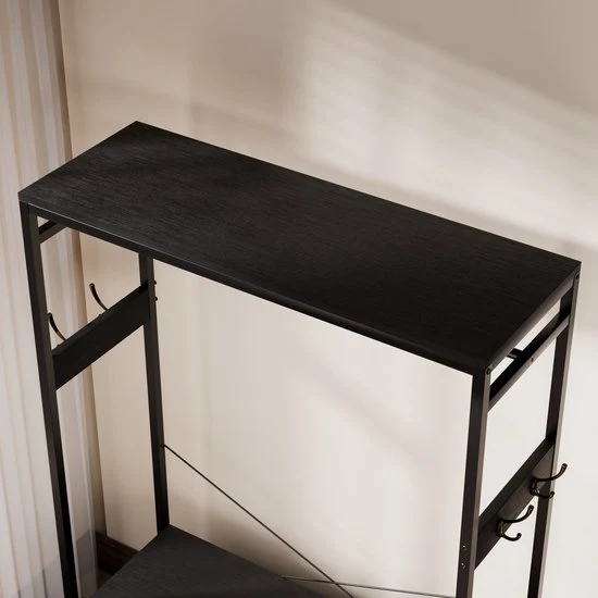 Casamoda Kledingkast - Wandgarderobe - Kledingrek - Kleerkast - Kapstok - Zwart - 100 x 40 x 180 cm