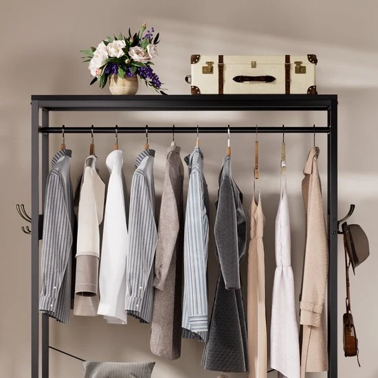 Casamoda Kledingkast - Wandgarderobe - Kledingrek - Kleerkast - Kapstok - Zwart - 100 x 40 x 180 cm