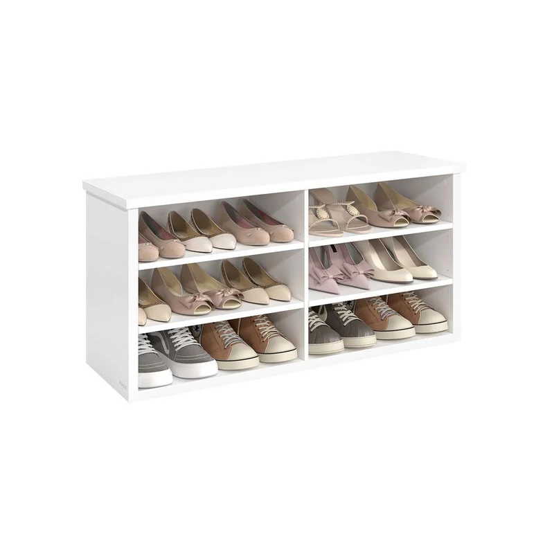 Nancy's Offagna Schoenenkast - Schoenenrek - Opbergkast voor schoenen - Wit - ± 100 x 30 x 50 cm