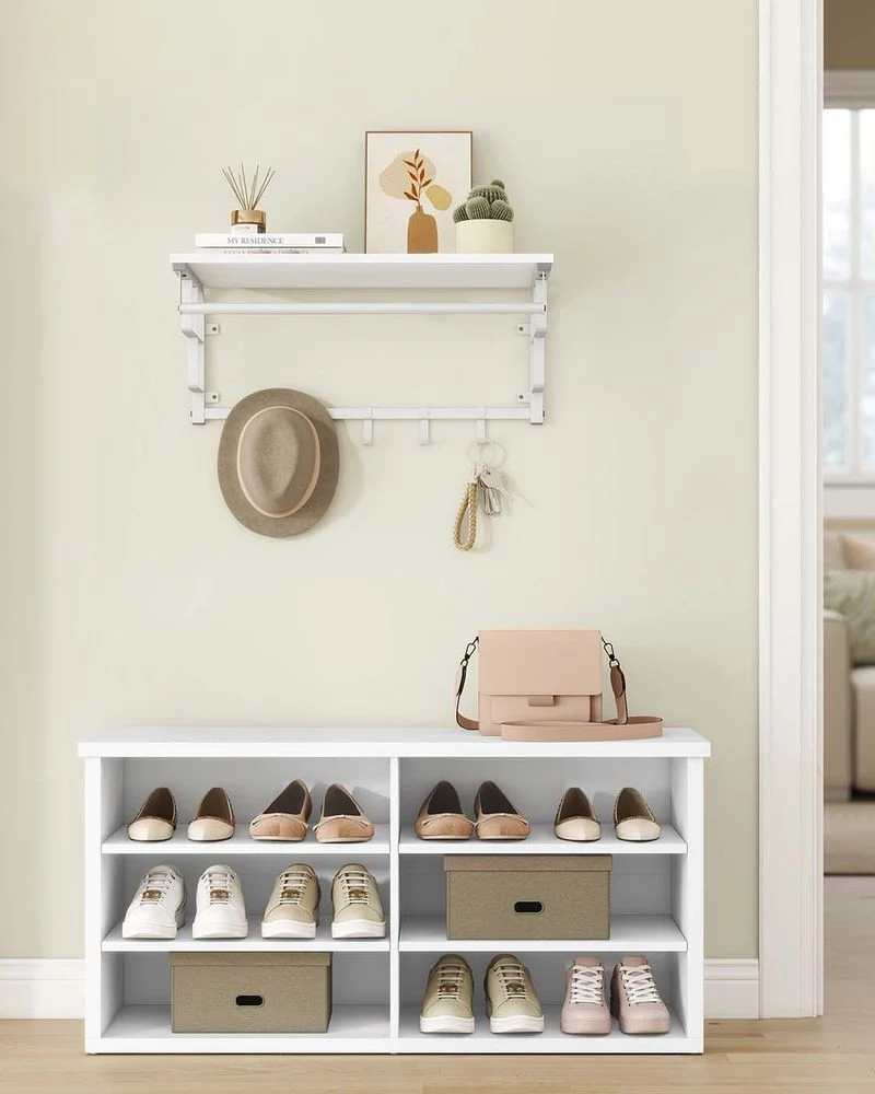 Nancy's Offagna Schoenenkast - Schoenenrek - Opbergkast voor schoenen - Wit - ± 100 x 30 x 50 cm