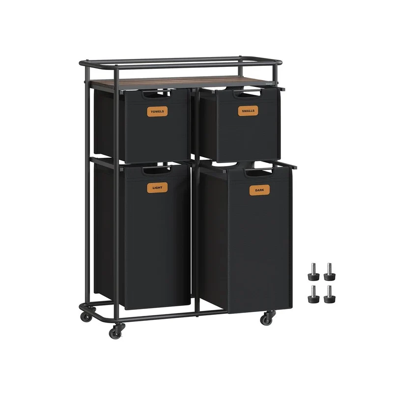 Nancy's Nave Wasmand - Wassorteerder - Wasbox - Zwart / Bruin - 150 Liter