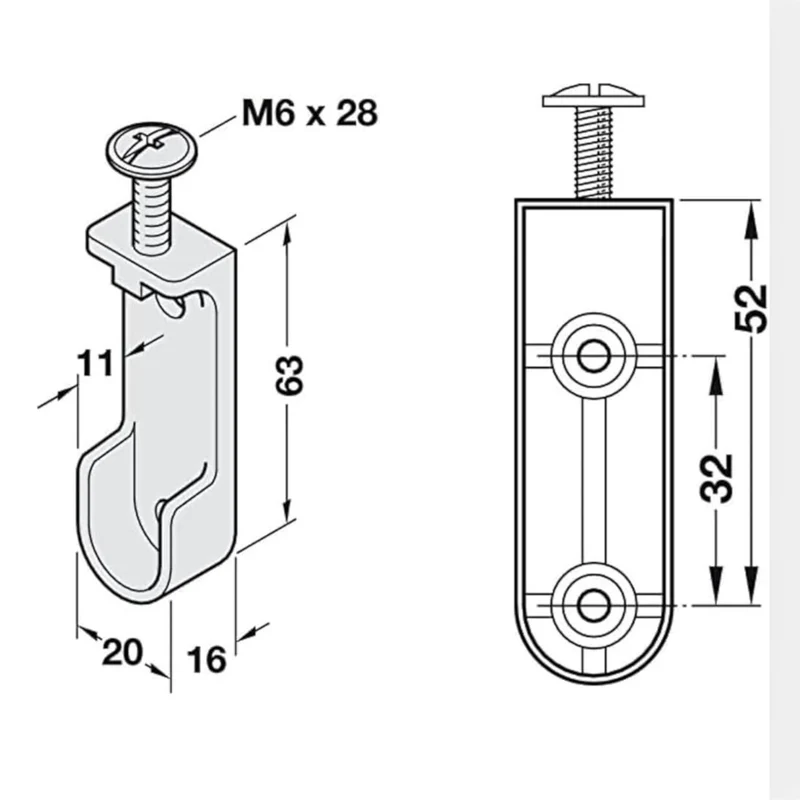 Support Tube Rideau Latéral GM Nickle RF183 (2 pièces)