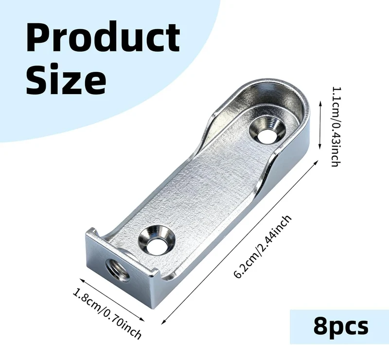 Support Tube Rideau Latéral GM Nickle RF183 (2 pièces)