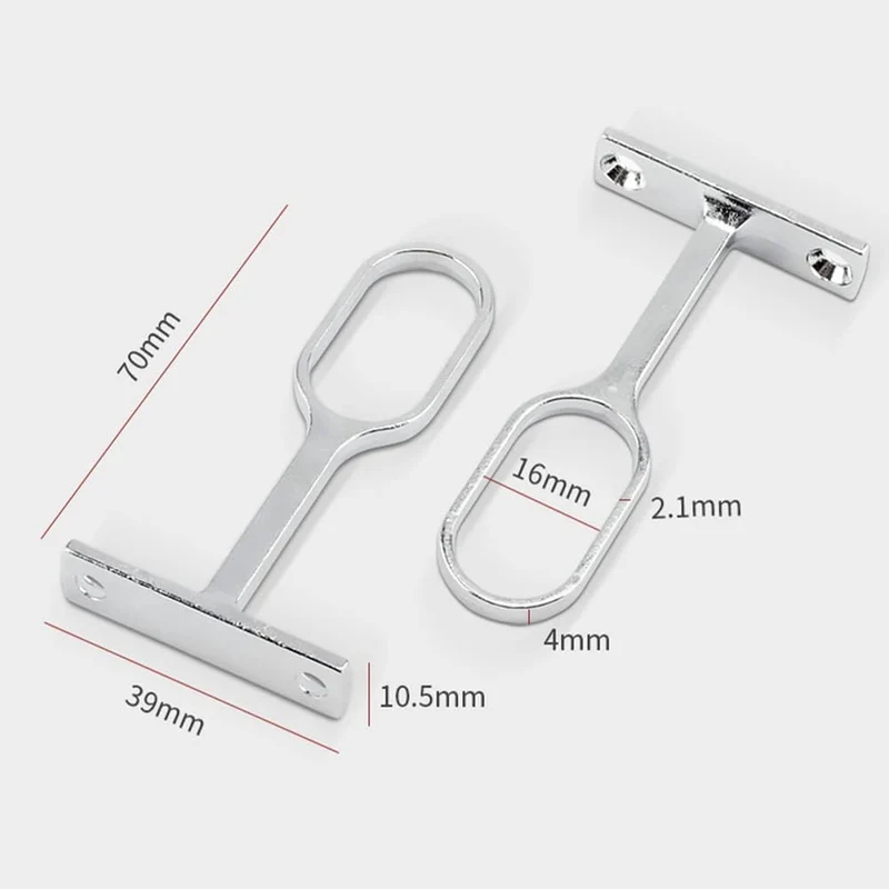 Support Tube Oval pour Dressing et Armoires (2 pièces)