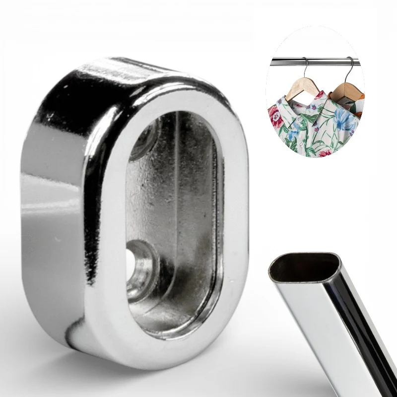 Support Tube Latéral avec Cover Nickel (2 pièces)