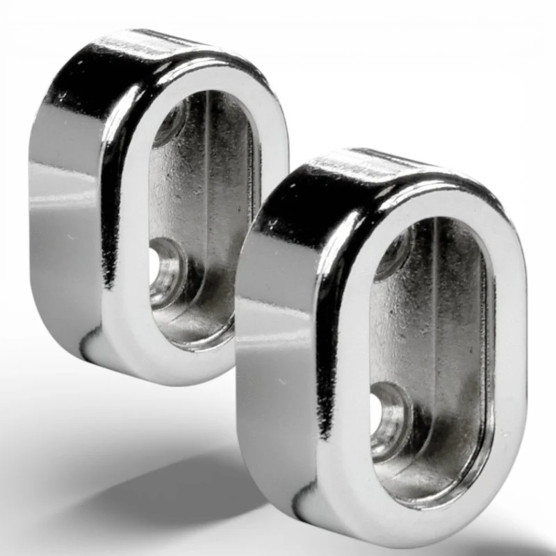 Support Tube Latéral avec Cover Nickel (2 pièces)