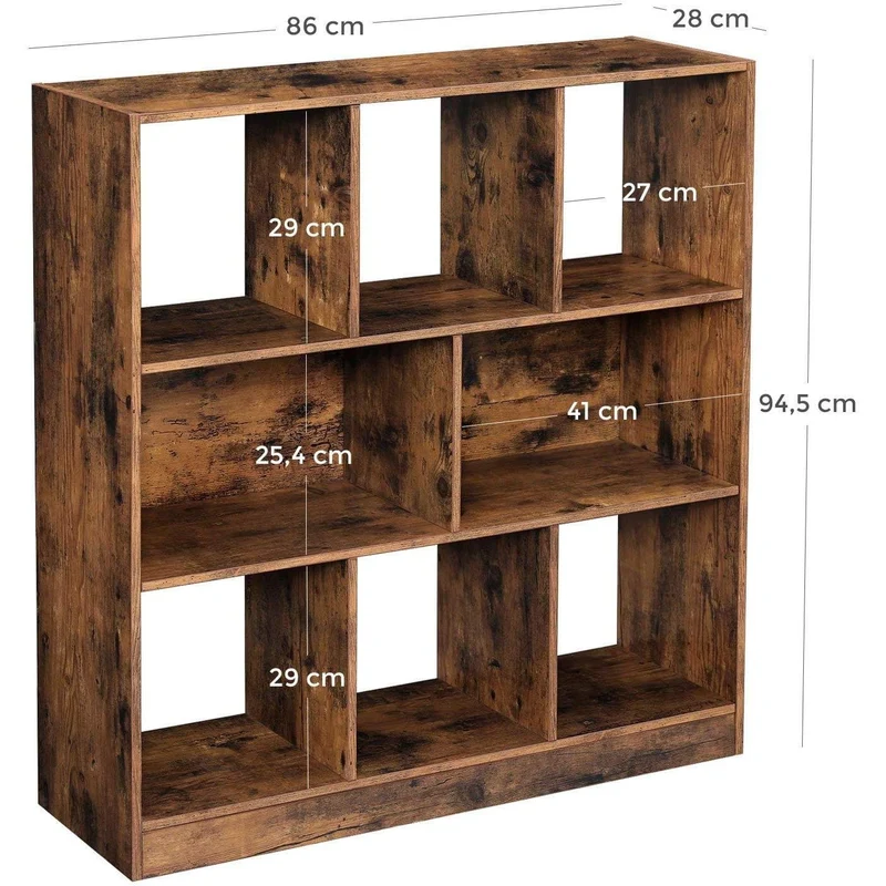Nancy's Brookline Vintage Boekenkast - Opbergkast - Wandkast - Vakkenkast - ± 100 x 30 x 100 cm