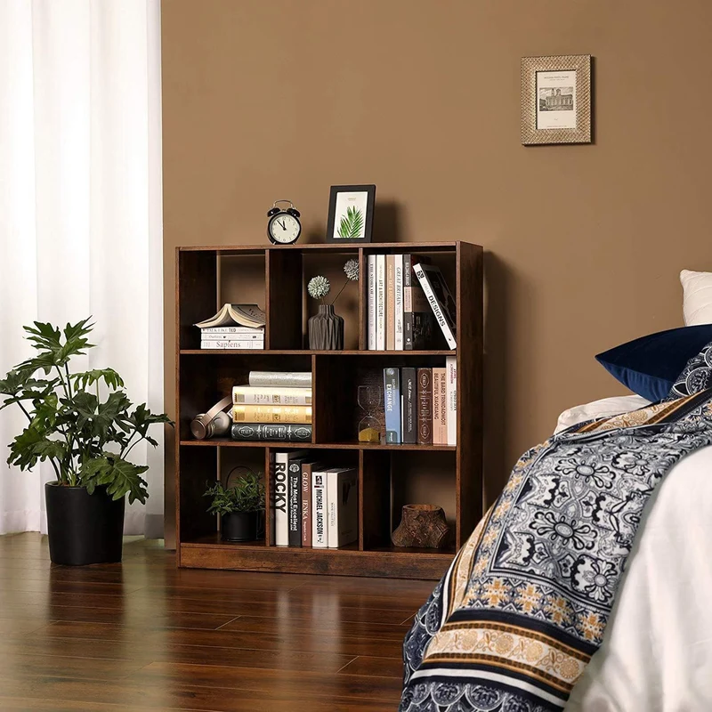Nancy's Brookline Vintage Boekenkast - Opbergkast - Wandkast - Vakkenkast - ± 100 x 30 x 100 cm