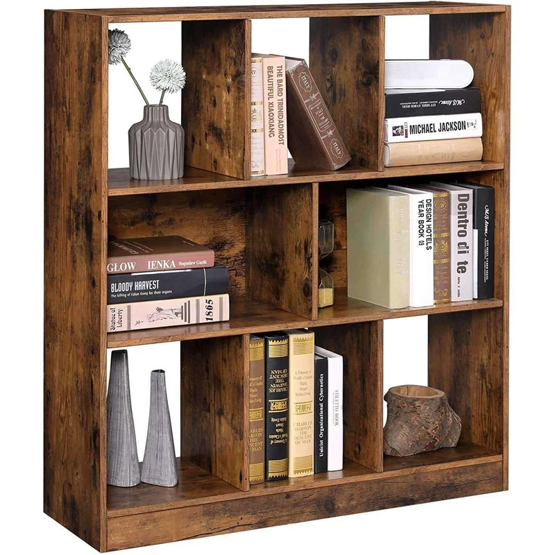 Nancy's Brookline Vintage Boekenkast - Opbergkast - Wandkast - Vakkenkast - ± 100 x 30 x 100 cm