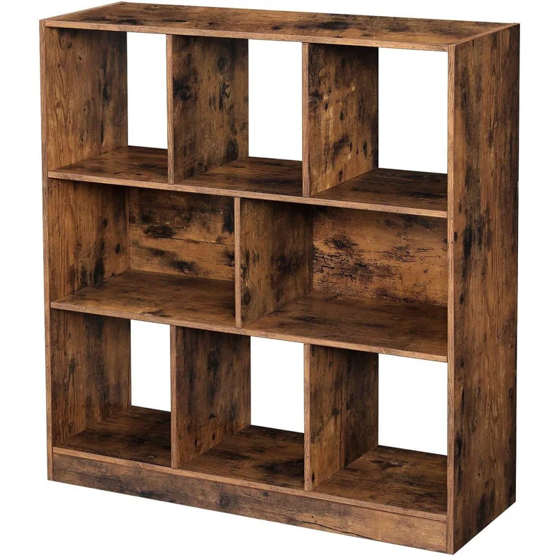 Nancy's Brookline Vintage Boekenkast - Opbergkast - Wandkast - Vakkenkast - ± 100 x 30 x 100 cm