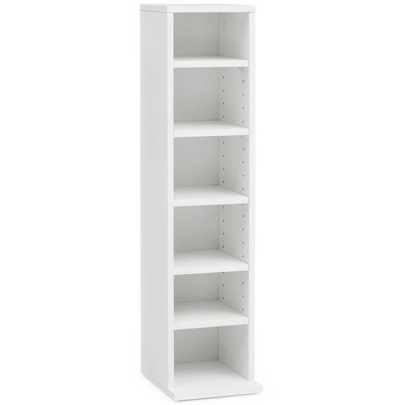 Nancy's Boekenkast Tim met 6 vakken - Opbergkast - Vakkenkast - Wit - ± 20 x 90 x 20 cm