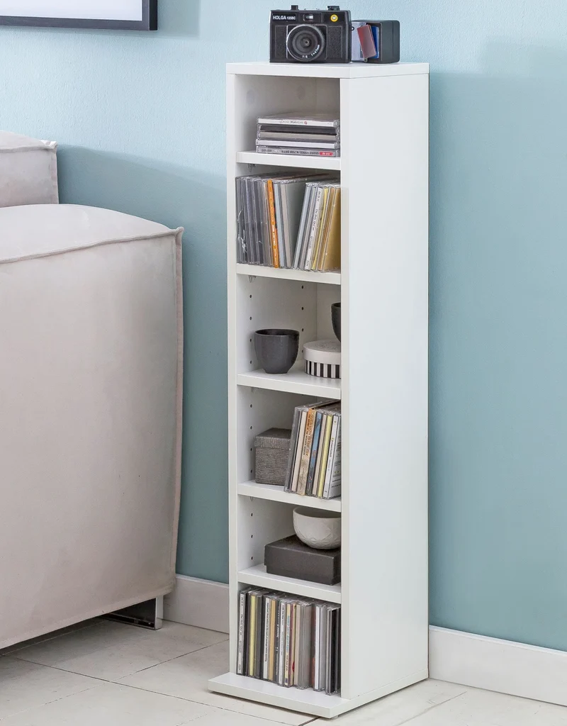 Nancy's Boekenkast Tim met 6 vakken - Opbergkast - Vakkenkast - Wit - ± 20 x 90 x 20 cm