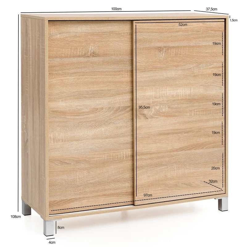 Nancy's Schoenenkast - Houten Schoenenrek - Voor 20 paar schoenen - ± 100 x 110 x 40 cm