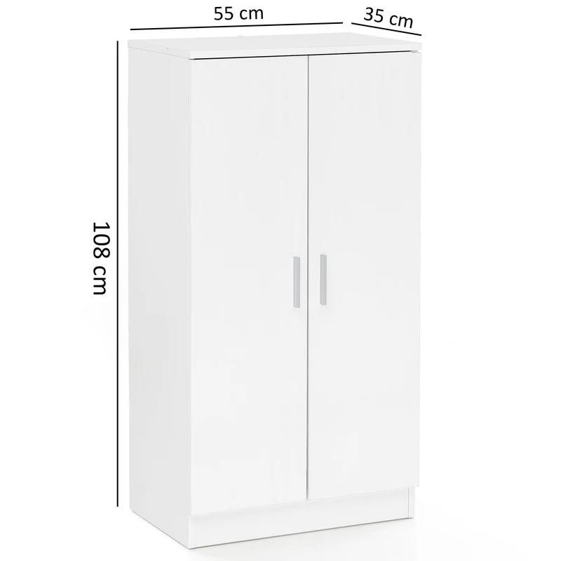 Nancy's Dunkirk Schoenenkast - Schoenenorganizer - Opbergkast - Wit - ± 55 x 35 x 110 cm