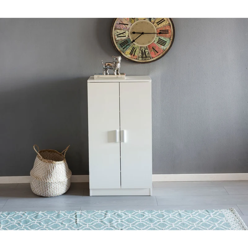 Nancy's Dunkirk Schoenenkast - Schoenenorganizer - Opbergkast - Wit - ± 55 x 35 x 110 cm