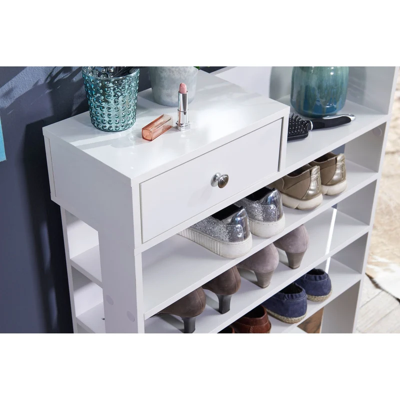 Nancy's Breganze Schoenekast - Schoenenrek - Wit - ± 75 x 25 x 90 cm
