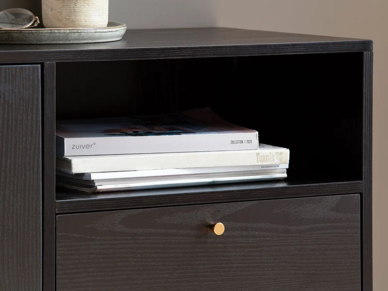 Nancy's Messejana Dressoir - Opbergkast - Sideboard - Zwart / Goud - 140 x 40 x 75 cm