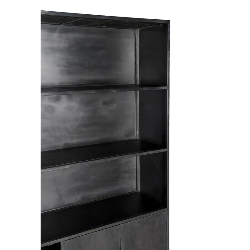 Livingfurn Kala wandkast - Mangohout - Zwart - 120x40x200cm