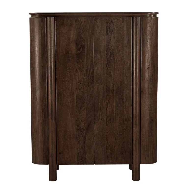 Livingfurn Salano Brown wandkast - Mangohout - Bruin - 116x43x150 cm