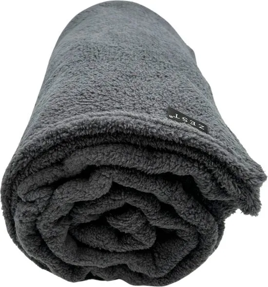 GAEVE Zest Fleece Deken - Plaid - Zachte Teddy Deken - Antraciet - 140 x 180 cm