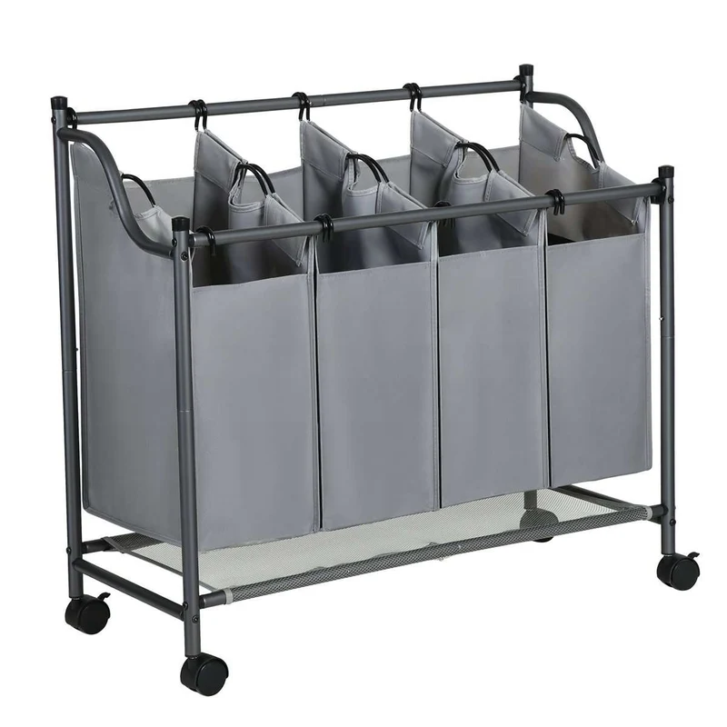 Nancy's Barcarena Wassorteerder - Wasmand - Wasbox - Grijs - 4 x 35 Liter