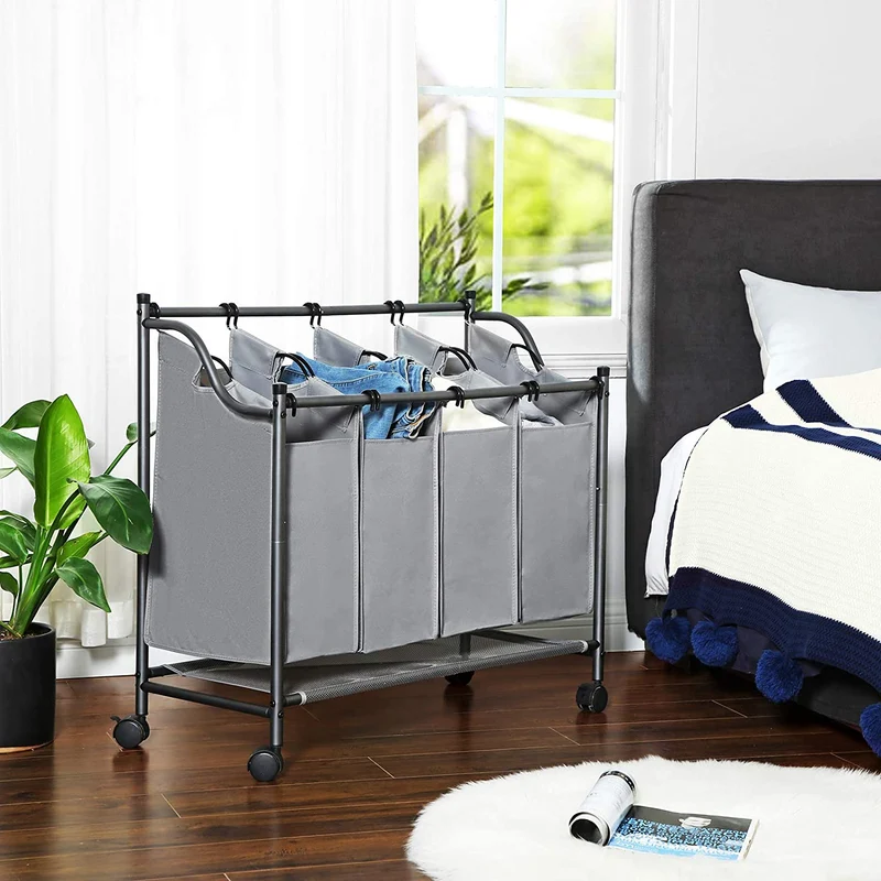 Nancy's Barcarena Wassorteerder - Wasmand - Wasbox - Grijs - 4 x 35 Liter