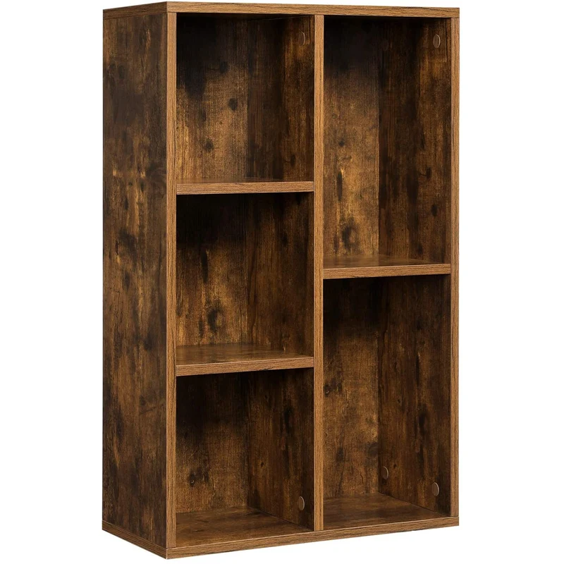 Nancy's Gardinski Boekenkast - Opbergkast met 5 Vakken - Kasten - Hout - Bruin - ± 50 x 25 x 80 cm