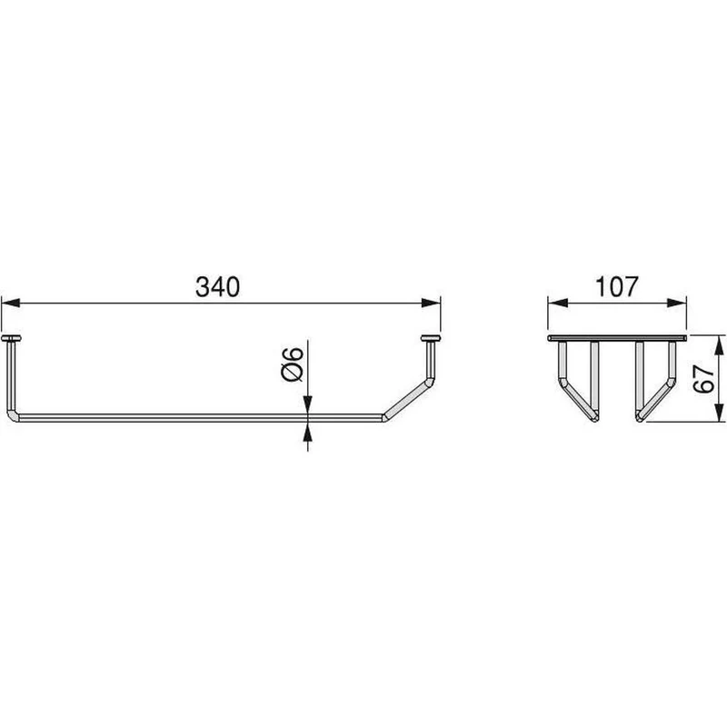 Nancy's Glazenrek hangend 340mm verchroomd staal