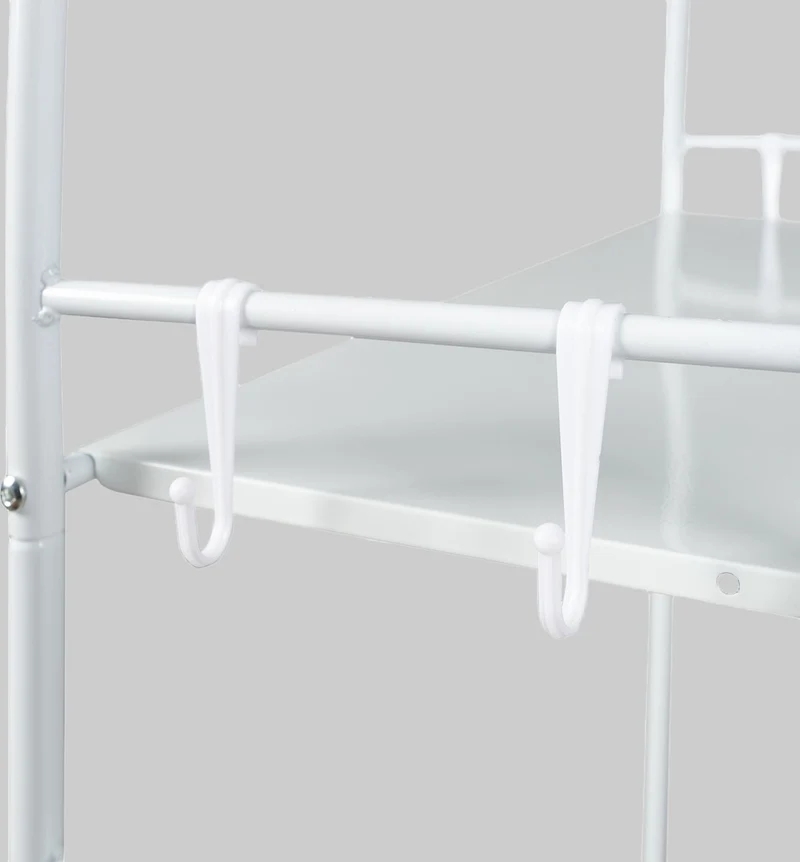 LG Life's Green wasmachine ombouw Opbergrek met 3 planken en handdoekhaakjes Wit