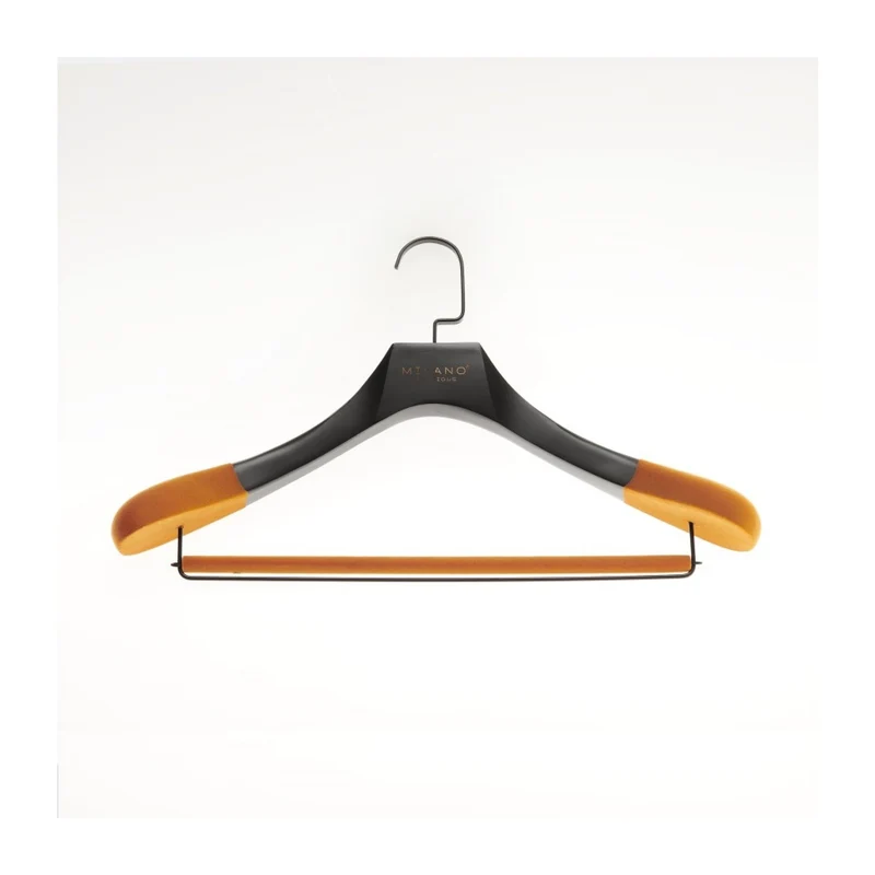 Milano Luxurious Chique oranje velvet kledinghanger met broeklat en zwarte haak