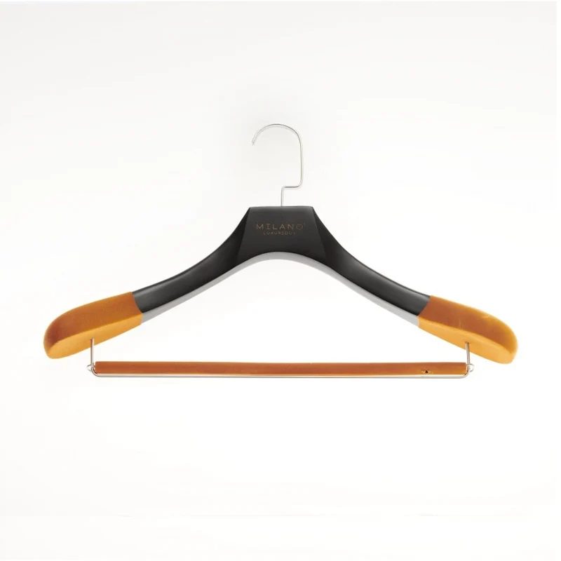 Milano Luxurious Chique oranje velvet kledinghanger met broeklat en chrome haak