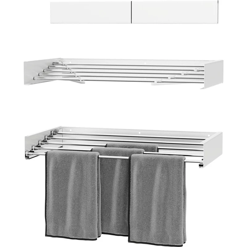 Milano Luxurious Wasrek inklapbaar - Wand wasrek - Wasrek muur - 80cm - Wit
